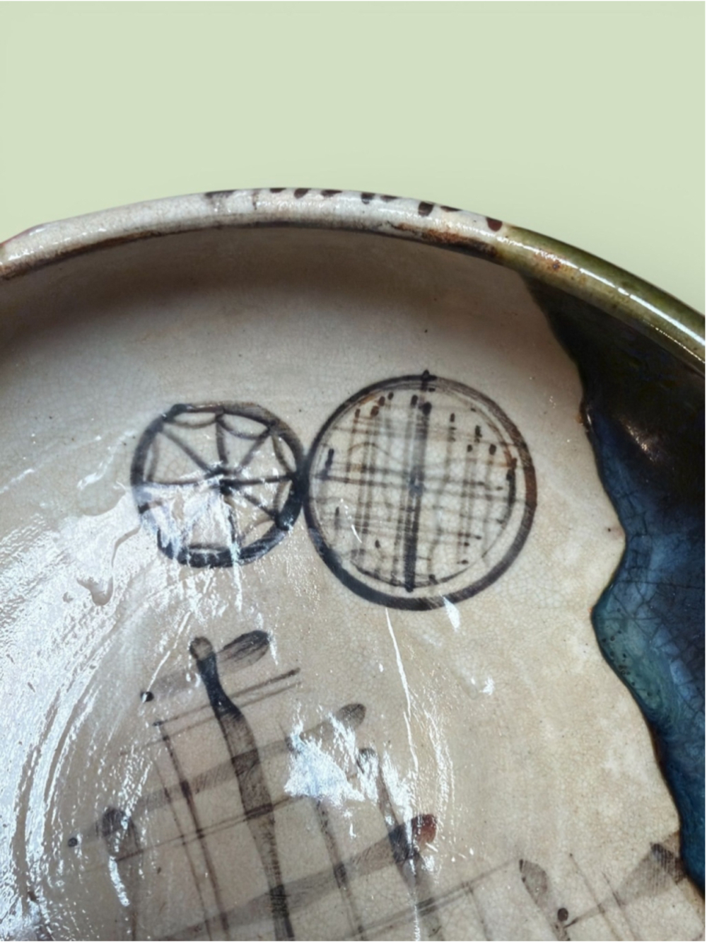 Vintage Studio Pottery Abstract Footed Bowl | Hand Thrown Ceramic Art 8.5” One o - Picture 7 of 9